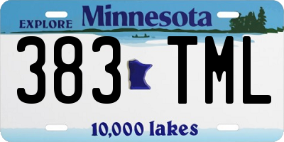 MN license plate 383TML