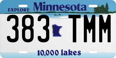 MN license plate 383TMM