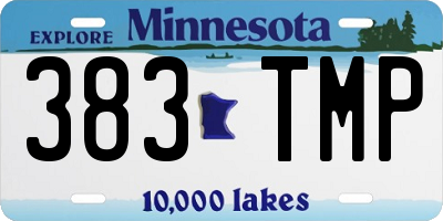MN license plate 383TMP