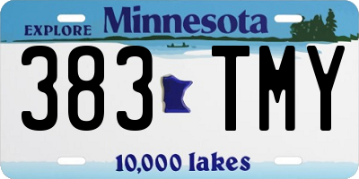 MN license plate 383TMY