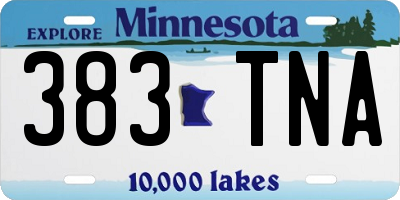 MN license plate 383TNA
