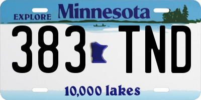 MN license plate 383TND