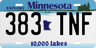 MN license plate 383TNF