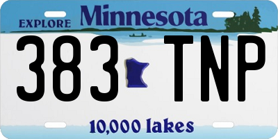 MN license plate 383TNP
