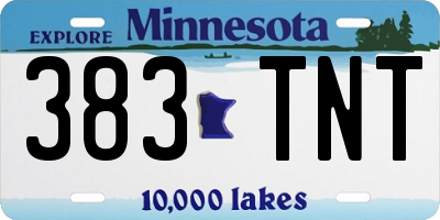 MN license plate 383TNT