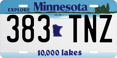 MN license plate 383TNZ