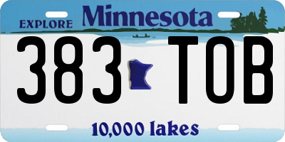 MN license plate 383TOB