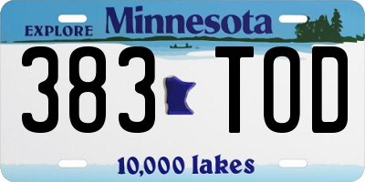 MN license plate 383TOD