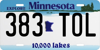 MN license plate 383TOL