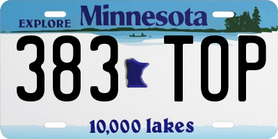 MN license plate 383TOP