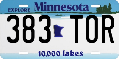 MN license plate 383TOR