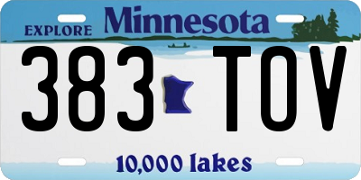 MN license plate 383TOV