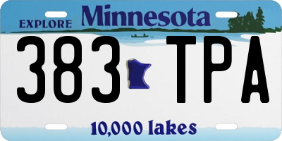 MN license plate 383TPA