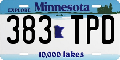 MN license plate 383TPD