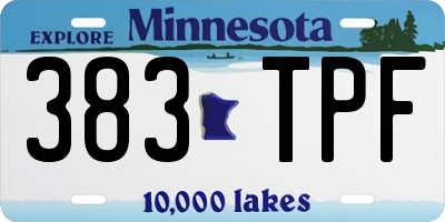 MN license plate 383TPF