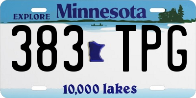 MN license plate 383TPG