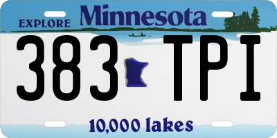 MN license plate 383TPI