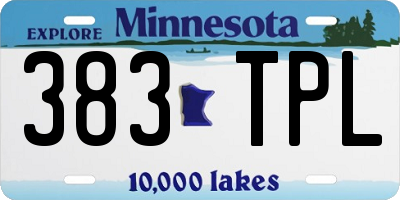 MN license plate 383TPL