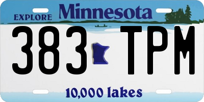 MN license plate 383TPM