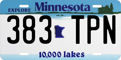 MN license plate 383TPN