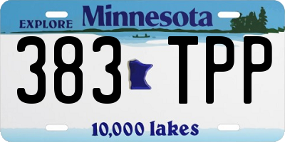 MN license plate 383TPP