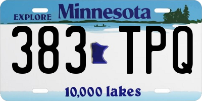 MN license plate 383TPQ