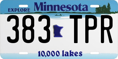 MN license plate 383TPR