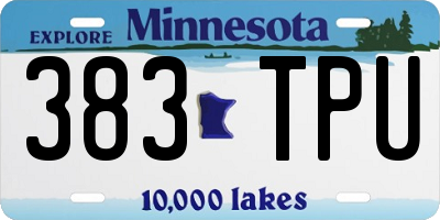 MN license plate 383TPU