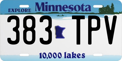 MN license plate 383TPV