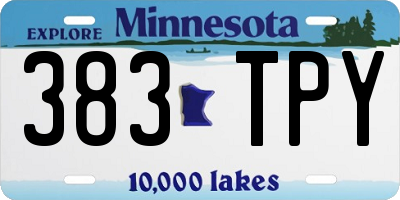 MN license plate 383TPY