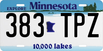 MN license plate 383TPZ