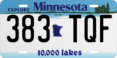 MN license plate 383TQF