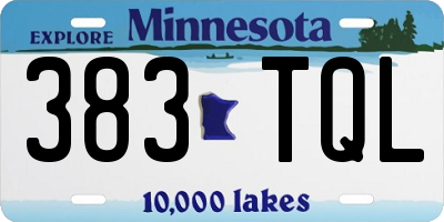 MN license plate 383TQL