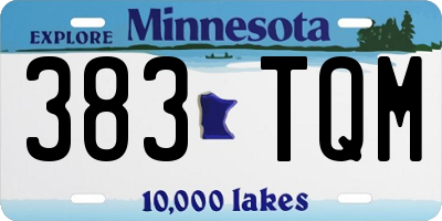 MN license plate 383TQM