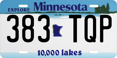 MN license plate 383TQP