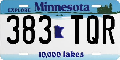MN license plate 383TQR