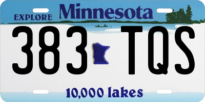 MN license plate 383TQS