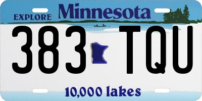 MN license plate 383TQU