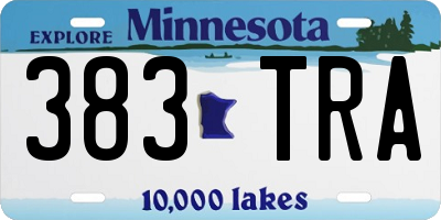 MN license plate 383TRA