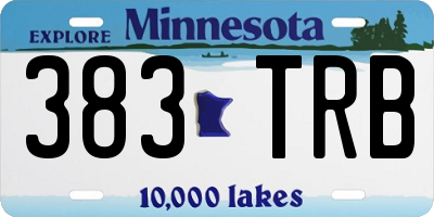 MN license plate 383TRB