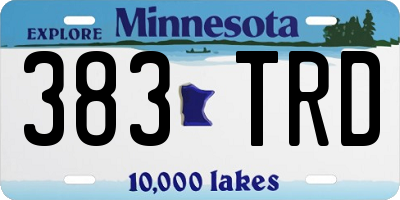 MN license plate 383TRD