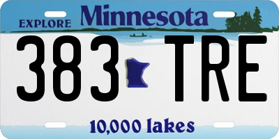 MN license plate 383TRE