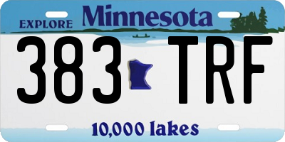 MN license plate 383TRF