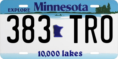 MN license plate 383TRO