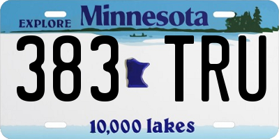 MN license plate 383TRU