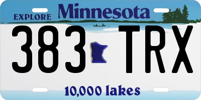 MN license plate 383TRX