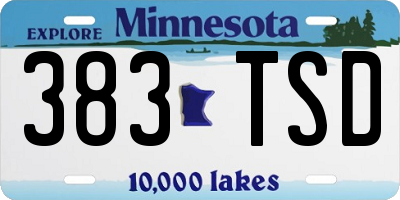 MN license plate 383TSD