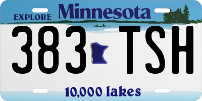 MN license plate 383TSH