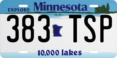 MN license plate 383TSP