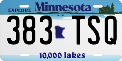 MN license plate 383TSQ
